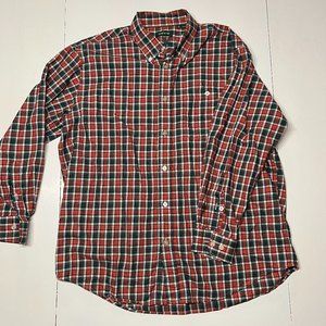 Orvis Men’s Size XL Multicolor Plaid Check Button Collar “Country Twill” Shirt